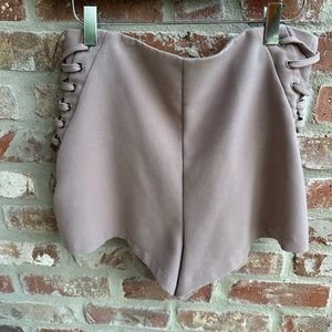 She + Sky high waisted tan shorts size L. EUC